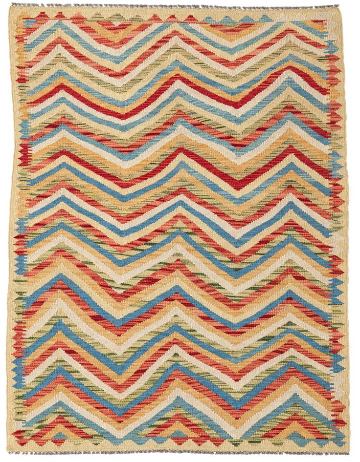 Detail image of 3' 5 x 6' 4 Hand Woven Kilim Maymana Wool Rug