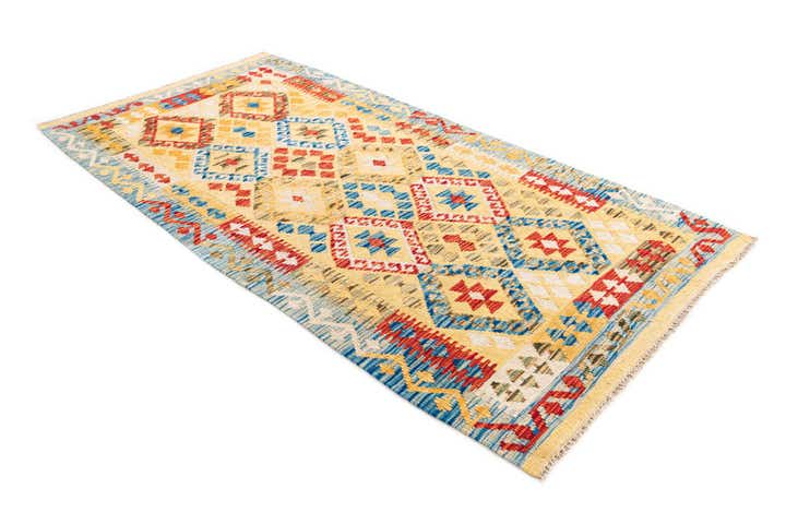 3' 6 x 6' 9 Hand Woven Kilim Maymana Wool Rug