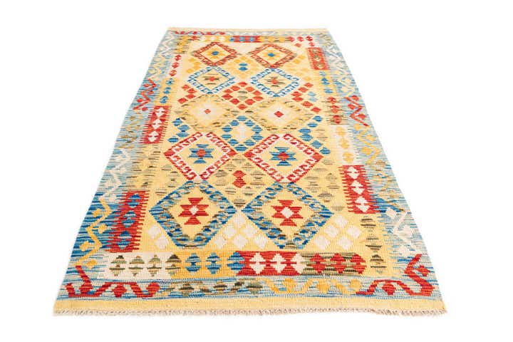 3' 6 x 6' 9 Hand Woven Kilim Maymana Wool Rug