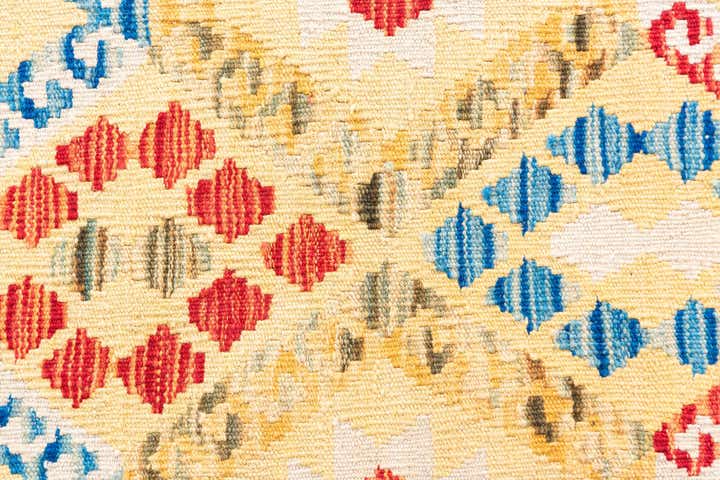 3' 6 x 6' 9 Hand Woven Kilim Maymana Wool Rug