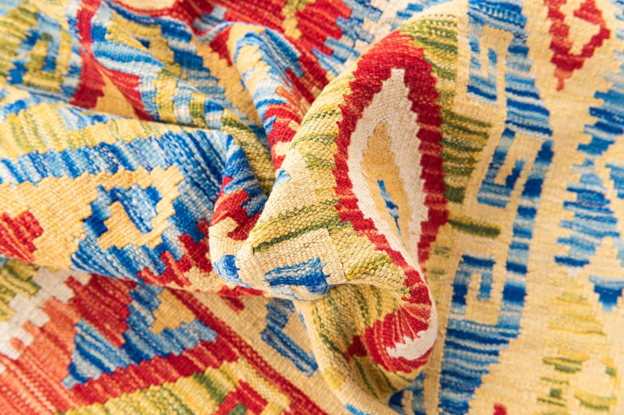 3' 4 x 6' 6 Hand Woven Kilim Maymana Wool Rug