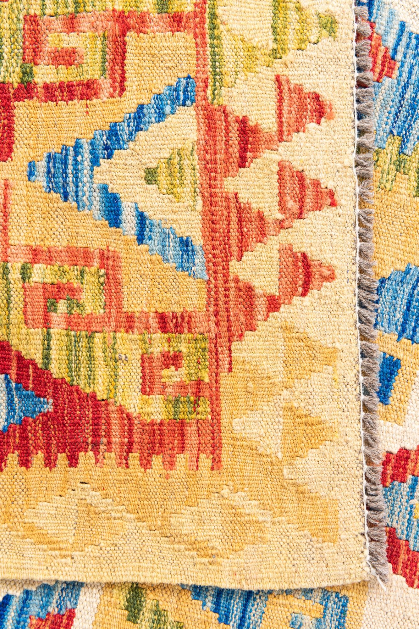 3' 4 x 6' 6 Hand Woven Kilim Maymana Wool Rug