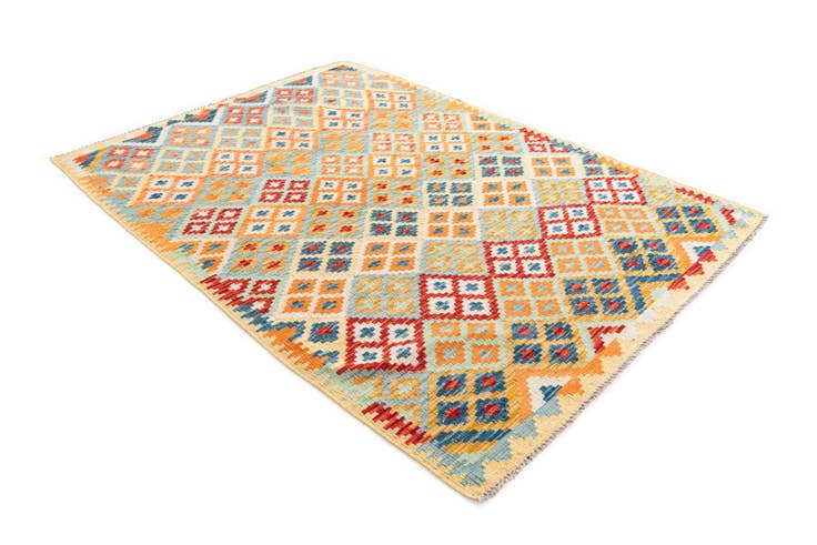 Detail image of 4' 3 x 6' Hand Woven Kilim Maymana Wool Rug