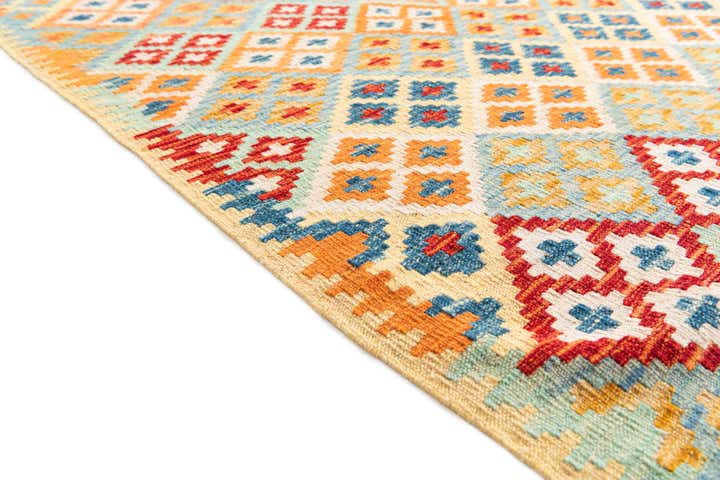 4' 3 x 6' Hand Woven Kilim Maymana Wool Rug