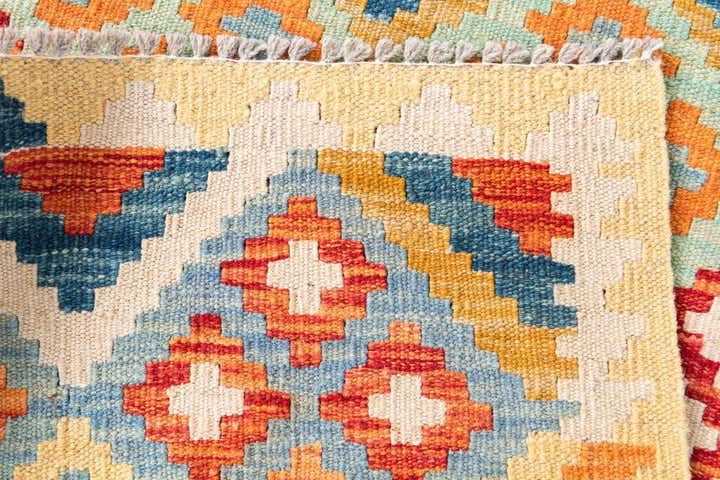 4' 3 x 6' Hand Woven Kilim Maymana Wool Rug