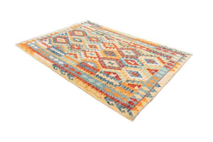 4' 2 x 6' Hand Woven Kilim Maymana Wool Rug