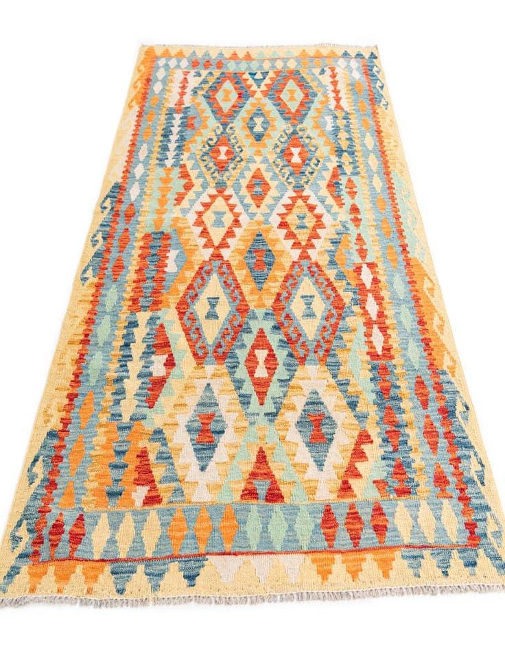 Detail image of 4' 2 x 6'  Hand Woven Kilim Maymana Wool Rug