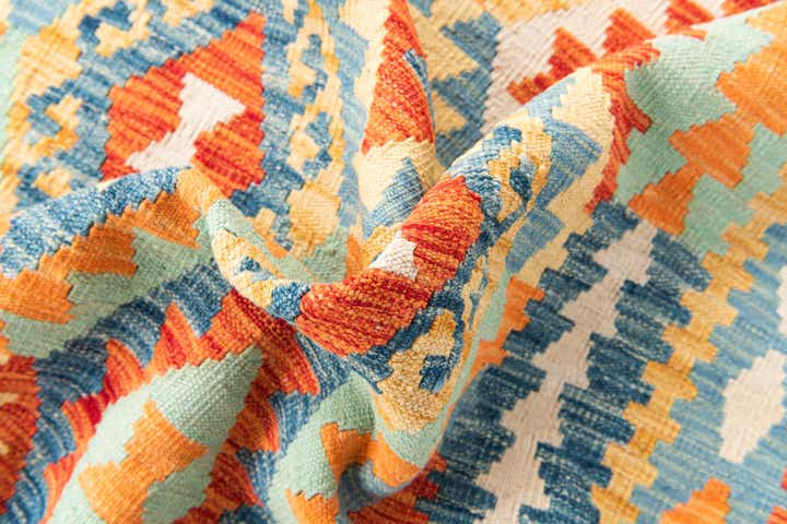 4' 2 x 6' Hand Woven Kilim Maymana Wool Rug