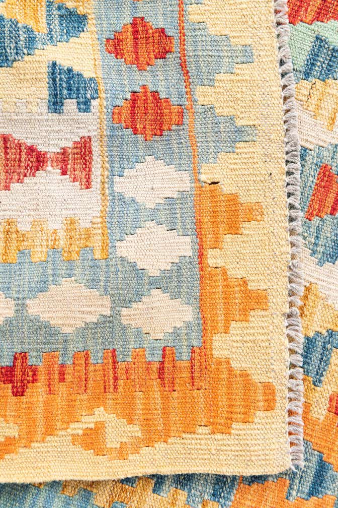 4' 2 x 6' Hand Woven Kilim Maymana Wool Rug