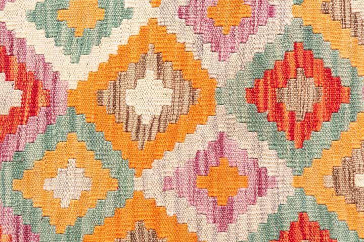 4' 4 x 5' 8 Hand Woven Kilim Maymana Wool Rug