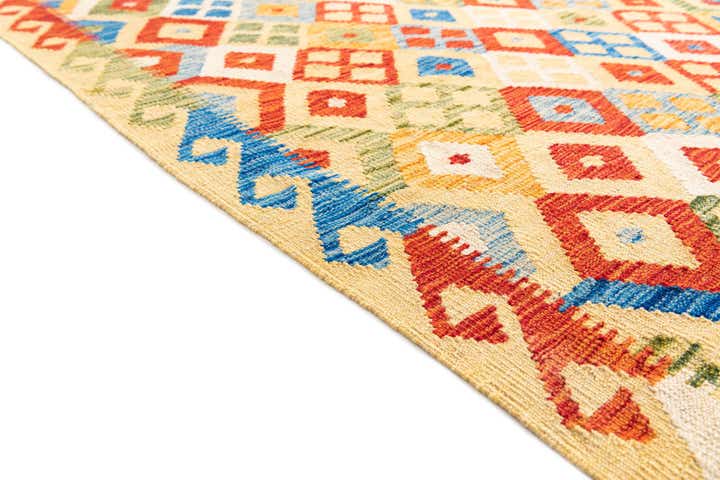 4' 3 x 6' Hand Woven Kilim Maymana Wool Rug