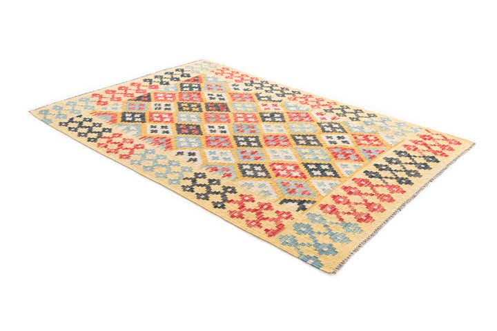 4' 2 x 6' Hand Woven Kilim Maymana Wool Rug