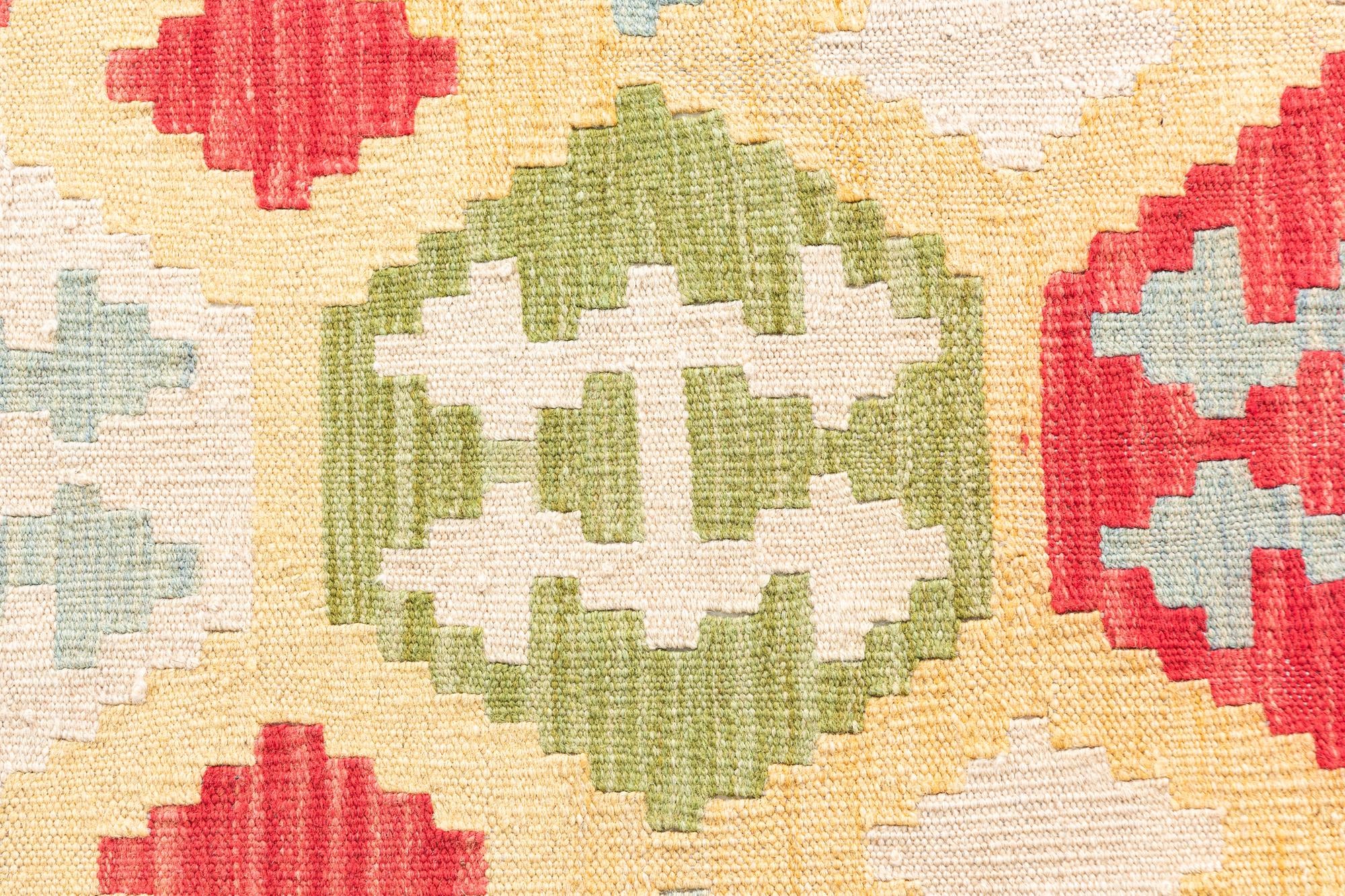 4' 2 x 5' 10 Hand Woven Kilim Maymana Wool Rug