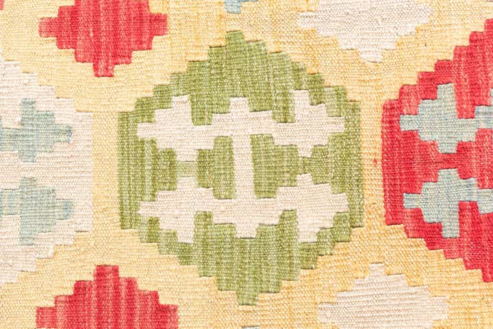 4' 2 x 5' 10 Hand Woven Kilim Maymana Wool Rug