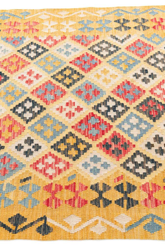 4' 2 x 6' Hand Woven Kilim Maymana Wool Rug