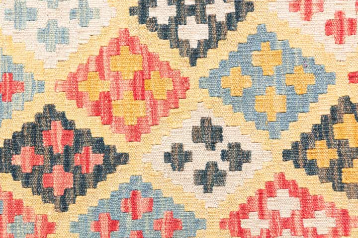 4' 2 x 6' Hand Woven Kilim Maymana Wool Rug