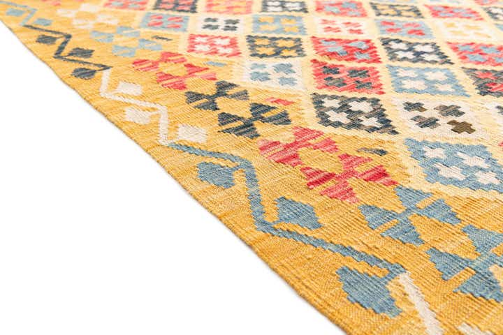 4' 2 x 6' Hand Woven Kilim Maymana Wool Rug