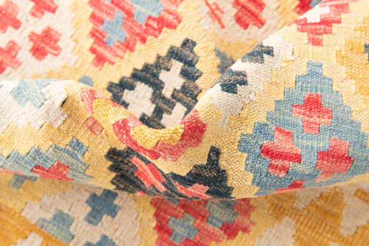 4' 2 x 6' Hand Woven Kilim Maymana Wool Rug