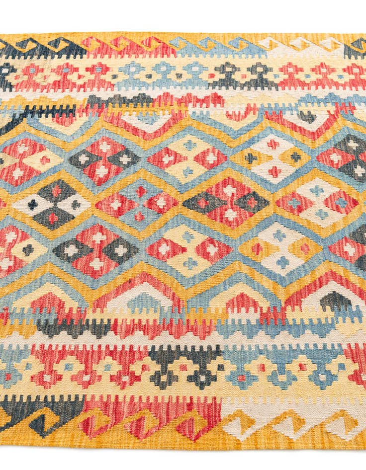 Detail image of 4' 4 x 6' 7  Hand Woven Kilim Maymana Wool Rug