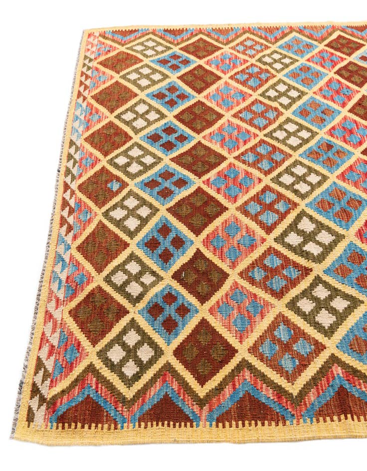 Detail image of 5' 2 x 6' 8  Hand Woven Kilim Maymana Wool Rug