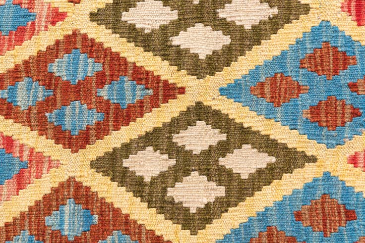 Detail image of 5' 2 x 6' 8 Hand Woven Kilim Maymana Wool Rug