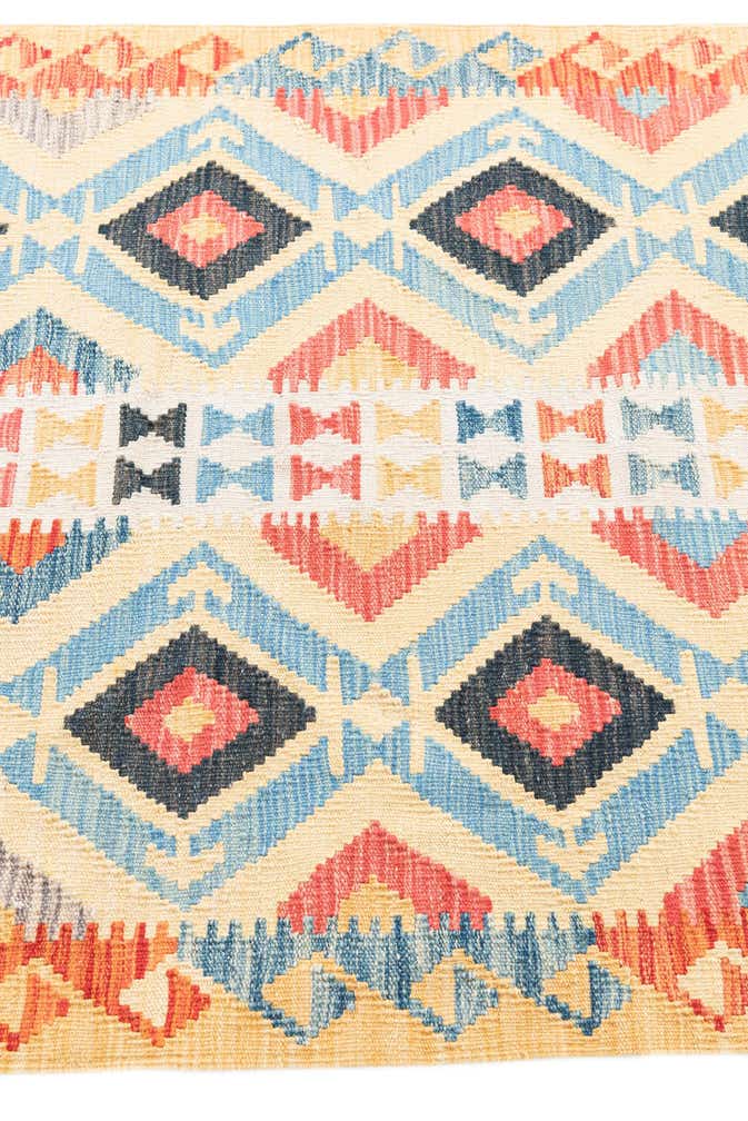 3' 6 x 6' 3 Hand Woven Kilim Maymana Wool Rug