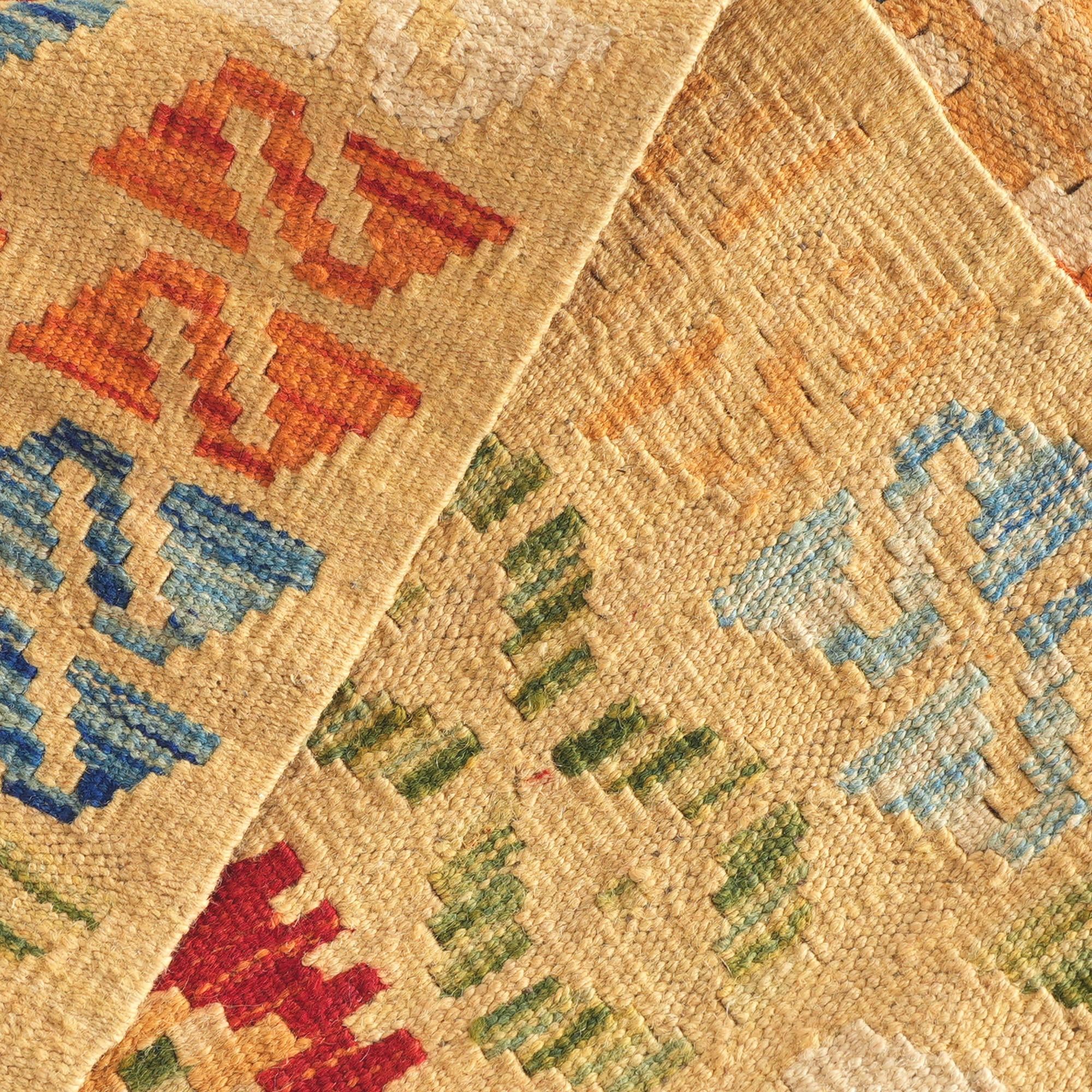 105cm x 200cm Hand Woven Kilim Maymana Wool Rug