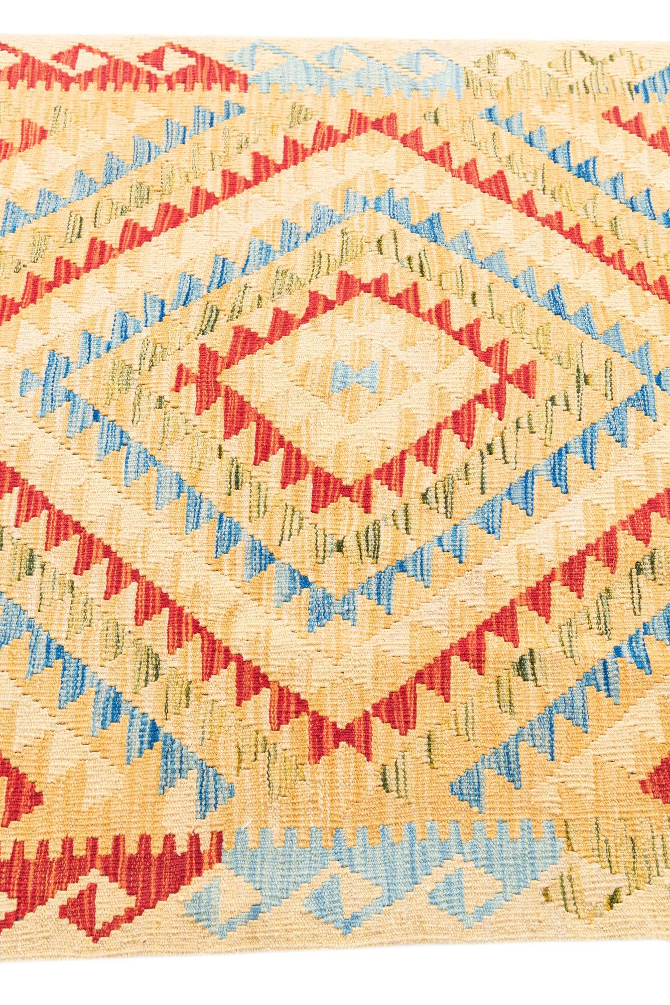 3' 9 x 6' 6 Hand Woven Kilim Maymana Wool Rug