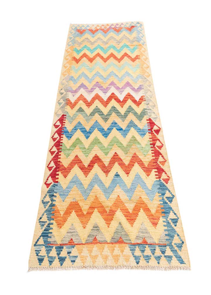 3' 4 x 6' 4 Hand Woven Kilim Maymana Wool Rug