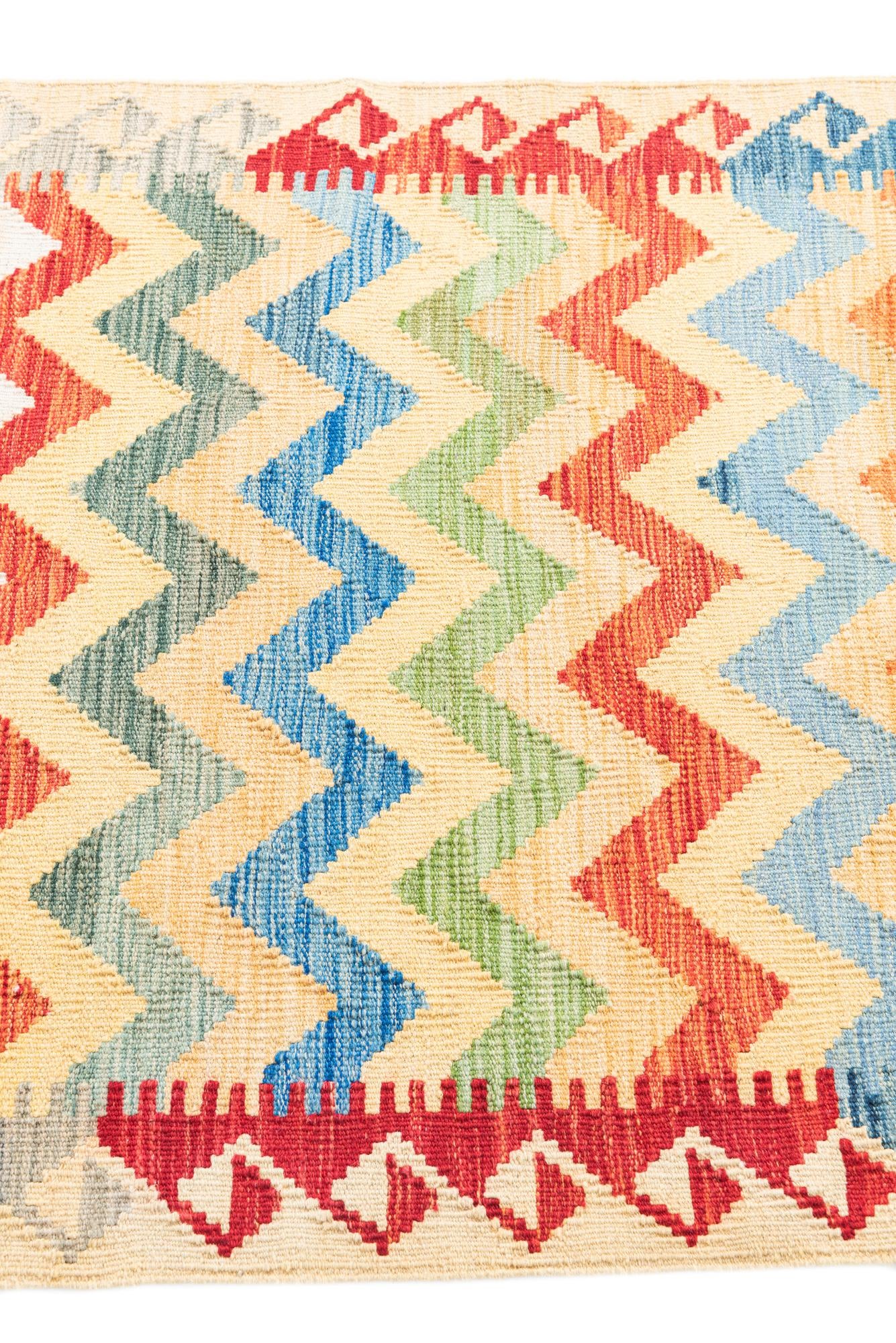 3' 4 x 6' 4 Hand Woven Kilim Maymana Wool Rug