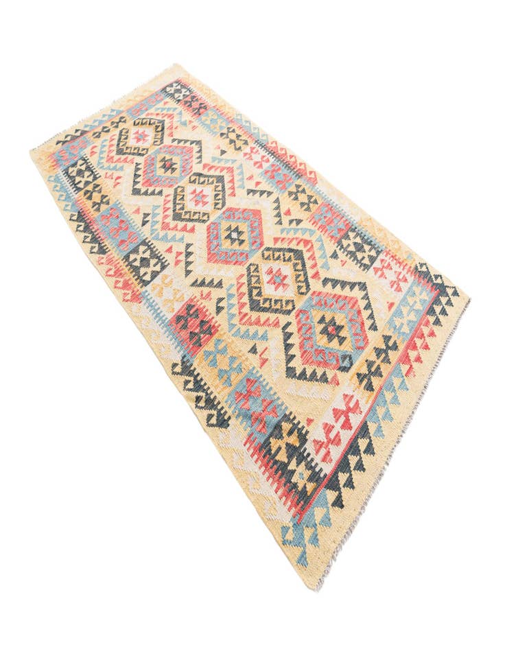 Detail image of 3' 6 x 6' 7  Hand Woven Kilim Maymana Wool Rug