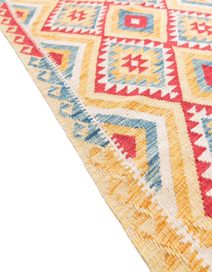 Detail image of 3' 9 x 6' 6 Hand Woven Kilim Maymana Wool Rug