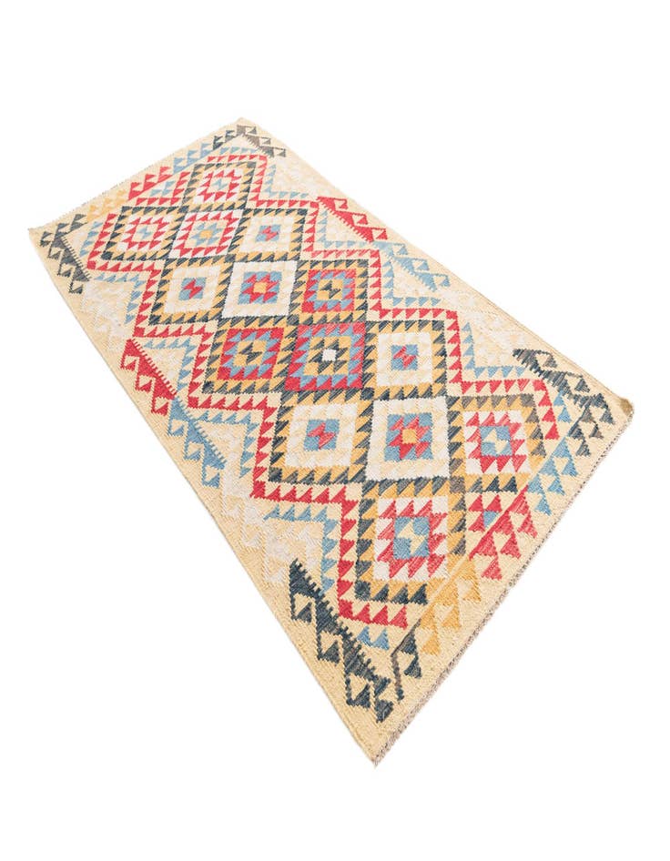 Detail image of 3' 6 x 6' 6  Hand Woven Kilim Maymana Wool Rug