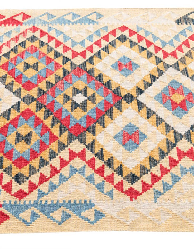 Detail image of 3' 6 x 6' 6  Hand Woven Kilim Maymana Wool Rug