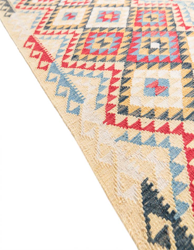 Detail image of 3' 6 x 6' 6  Hand Woven Kilim Maymana Wool Rug