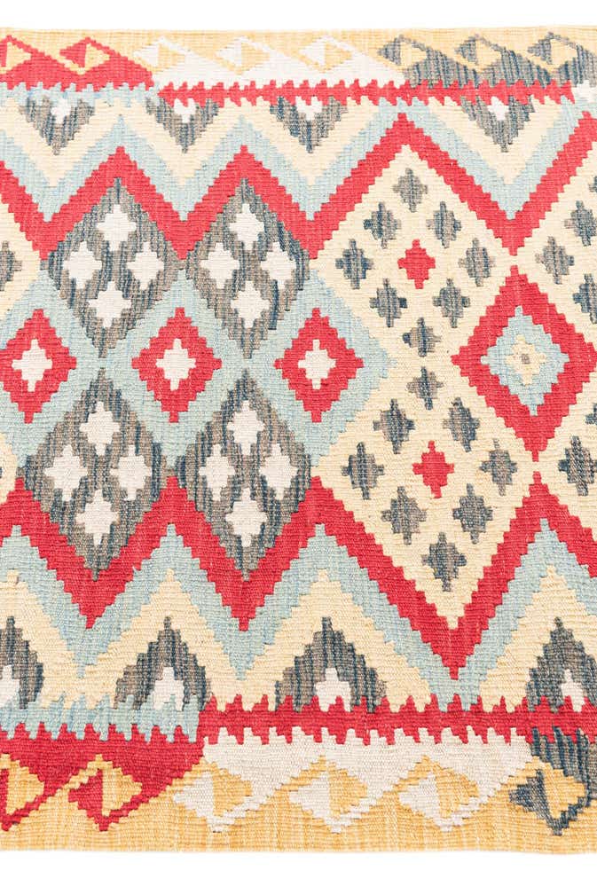 3' 7 x 6' 9 Hand Woven Kilim Maymana Wool Rug