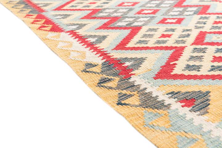 3' 7 x 6' 9 Hand Woven Kilim Maymana Wool Rug