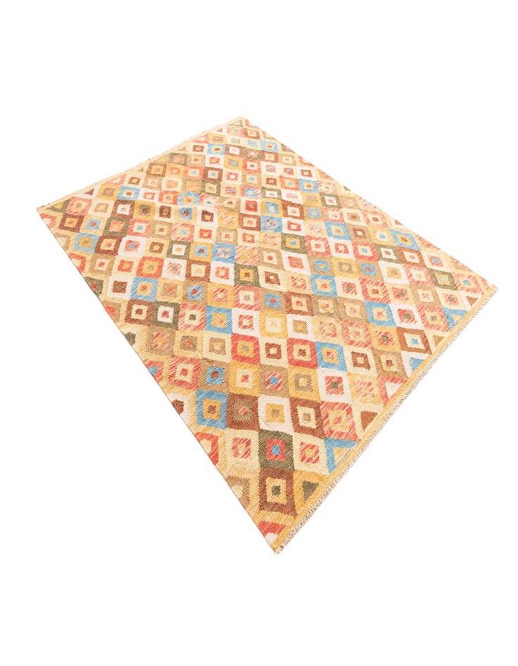 Detail image of 5' x 6' 5  Hand Woven Kilim Maymana Wool Rug