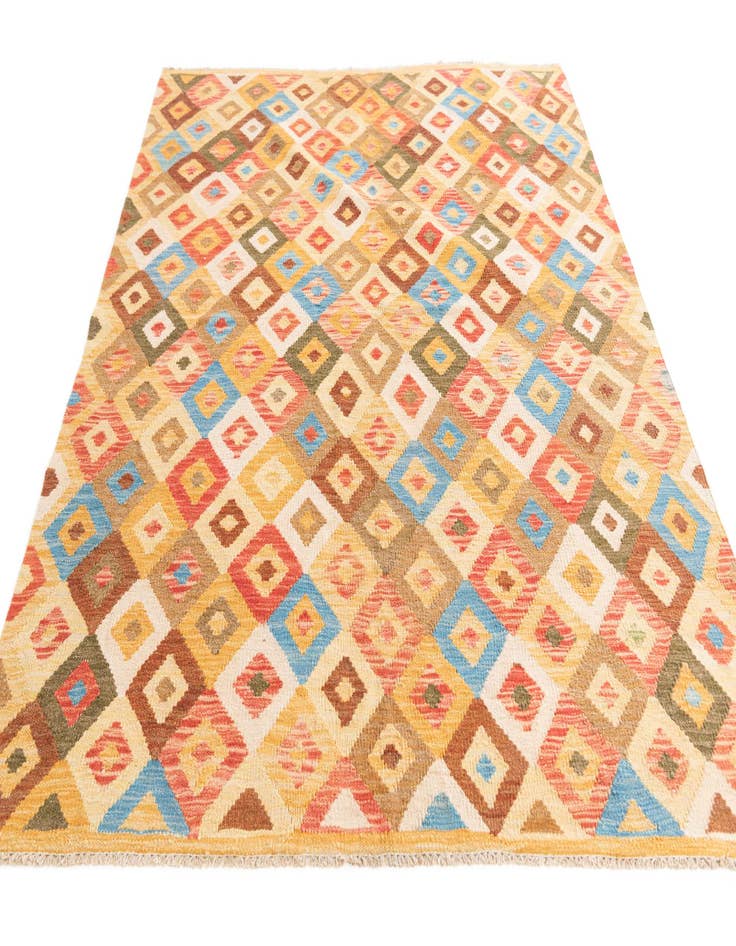 Detail image of 5' x 6' 5  Hand Woven Kilim Maymana Wool Rug