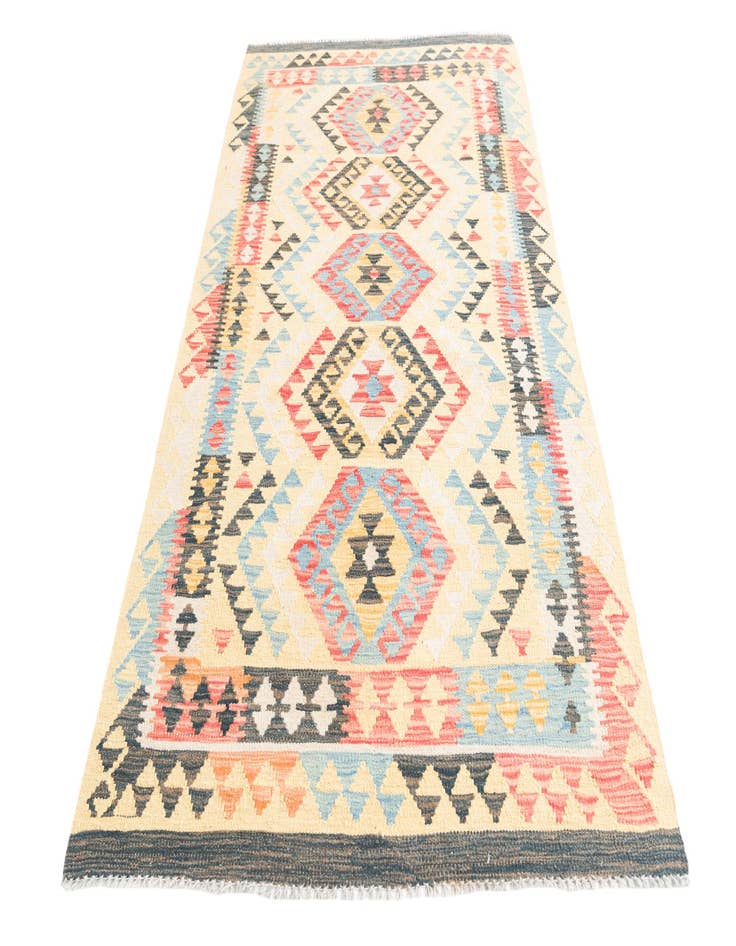 Detail image of 3' 7 x 6' 9 Hand Woven Kilim Maymana Wool Rug