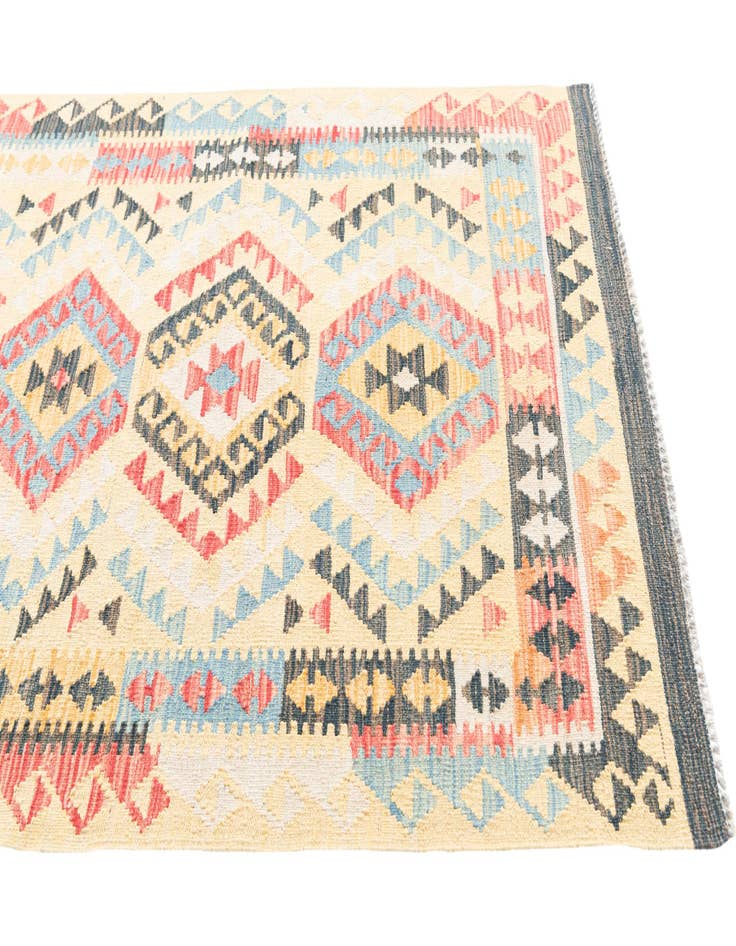 Detail image of 3' 7 x 6' 9  Hand Woven Kilim Maymana Wool Rug