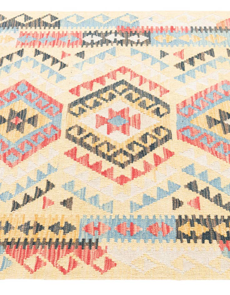 Detail image of 3' 7 x 6' 9 Hand Woven Kilim Maymana Wool Rug