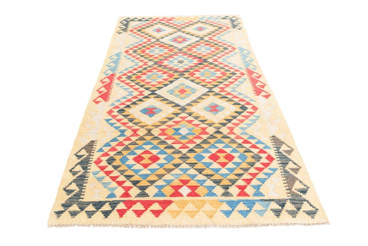 Detail image of 3' 5 x 6' 6 Hand Woven Kilim Maymana Wool Rug