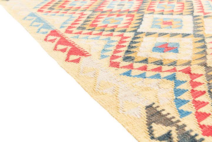 3' 5 x 6' 6 Hand Woven Kilim Maymana Wool Rug