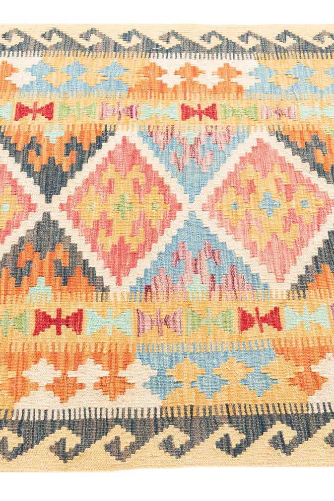 3' 4 x 6' 6 Hand Woven Kilim Maymana Wool Rug
