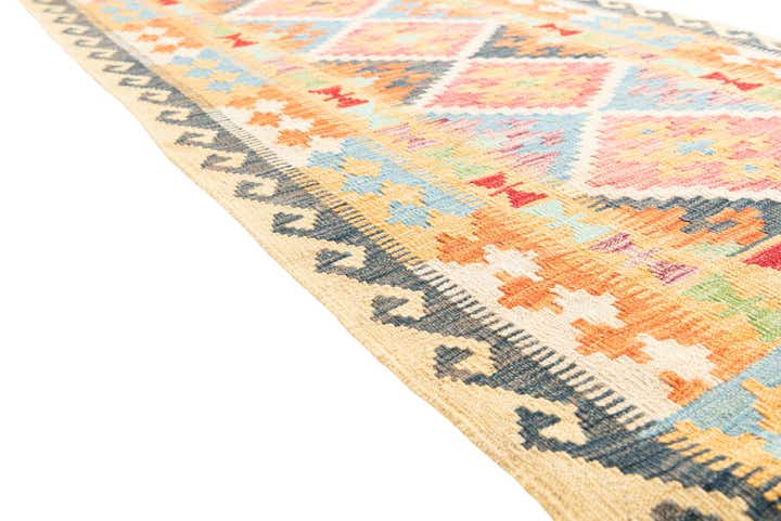 3' 4 x 6' 6 Hand Woven Kilim Maymana Wool Rug