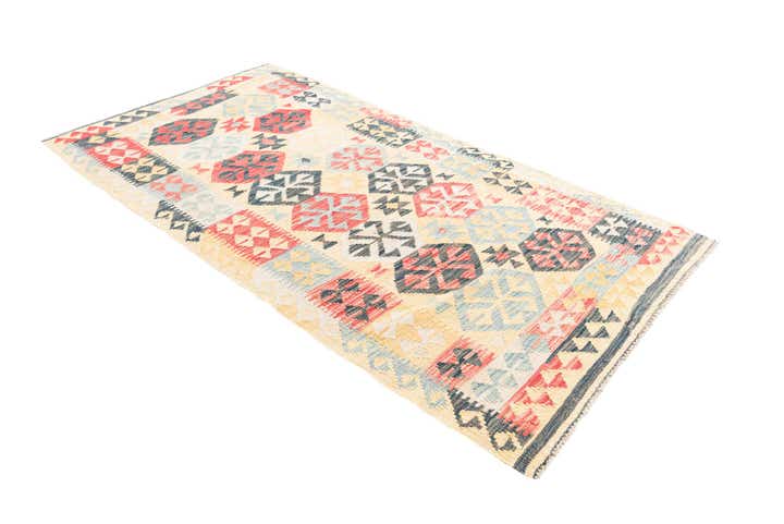 3' 4 x 6' 4 Hand Woven Kilim Maymana Wool Rug