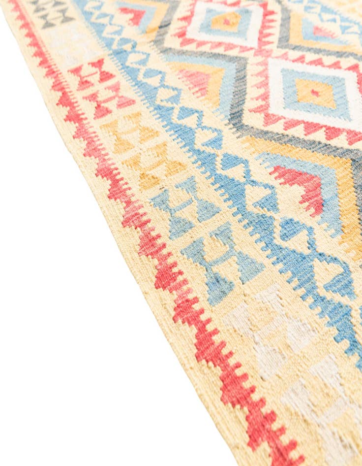 Detail image of 3' 7 x 6' 6  Hand Woven Kilim Maymana Wool Rug