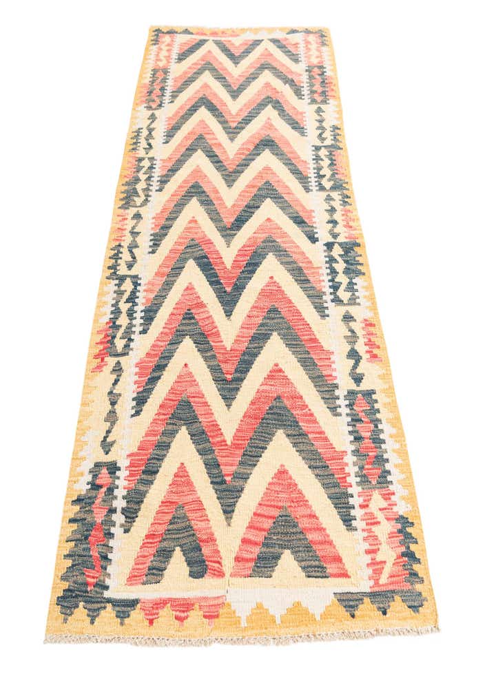 3' 7 x 6' 6 Hand Woven Kilim Maymana Wool Rug