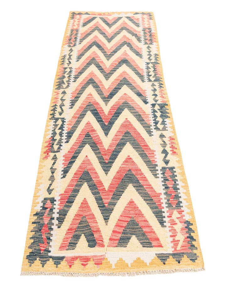 Detail image of 3' 7 x 6' 6 Hand Woven Kilim Maymana Wool Rug